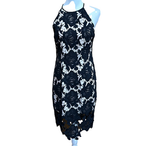 Keepsake The Label True Love Lace Illusion Halter Dress Size M - EUC